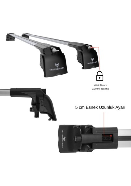 Mını Countryman (U25) 2024–2025 Trs-2 Kilitli Sistem Ara Atkı Tavan Barı Gri (2 Adet) fırsatları
