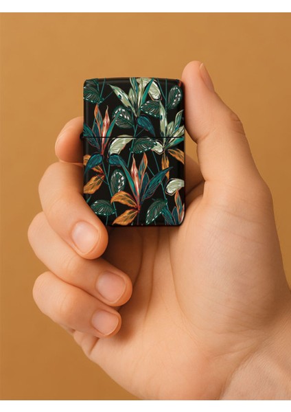 Özel Tasarım Şık ve Dayanıklı Uv Desenli Baskılı Benzinli Metal Çakmak Şato Bahçesi