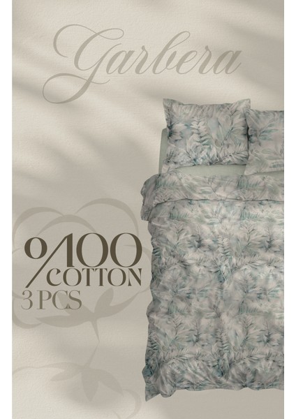 %100 Pamuk Çift Kişilik Nevresim Takımı 200X220 50*70 Yastık Kılıfı Gerbera Çift Taraflı Baskı