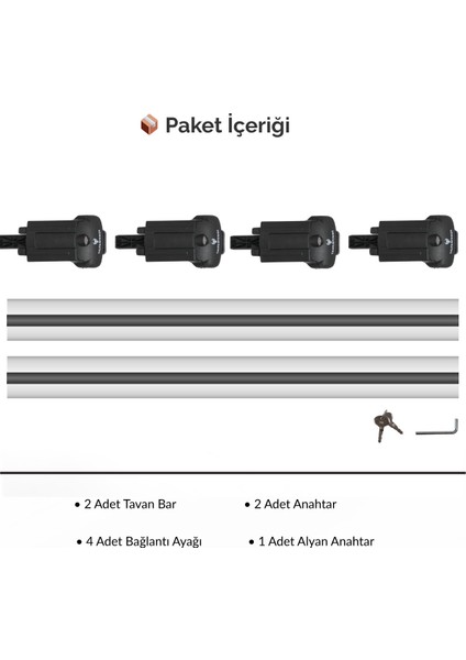 Mazda Mpv 1997–2004 Uyumlu Trs-1 Ara Atkı Tavan Barı Gri (2 Adet) modelleri