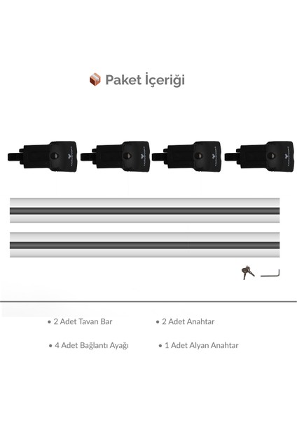 Volkswagen Passat Alltrack (B8) 2015–2023 Trs-2 Kilitli Sistem Ara Atkı Tavan Barı Gri (2 Adet) modelleri