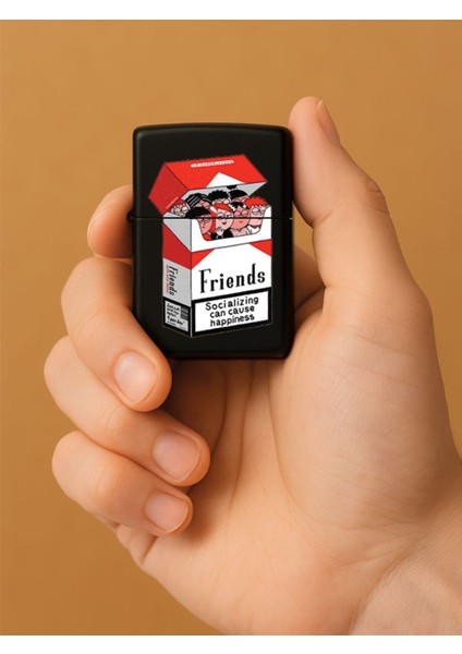 Özel Tasarım Şık ve Dayanıklı Uv Desenli Baskılı Benzinli Metal Çakmak Social