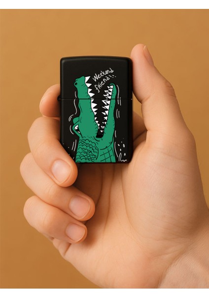 Özel Tasarım Şık ve Dayanıklı Uv Desenli Baskılı Benzinli Metal Çakmak Timsah