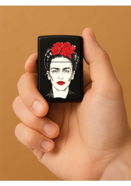 Özel Tasarım Şık ve Dayanıklı Uv Desenli Baskılı Benzinli Metal Çakmak Art Frida