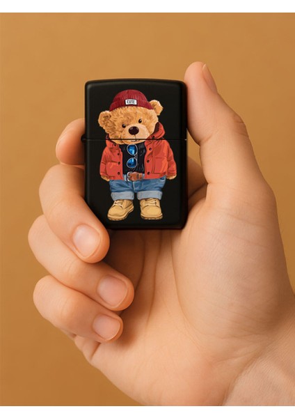 Özel Tasarım Şık ve Dayanıklı Uv Desenli Baskılı Benzinli Metal Çakmak TEDDYBEAR-W45222