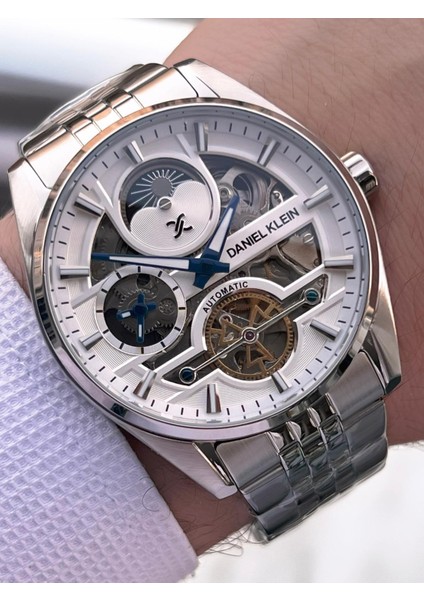 Otomatik Mekanizma Mehtap ve Güneş Kadranlı 2 Yıl Garantili Erkek Kol Saati OTM.14266.1 modelleri