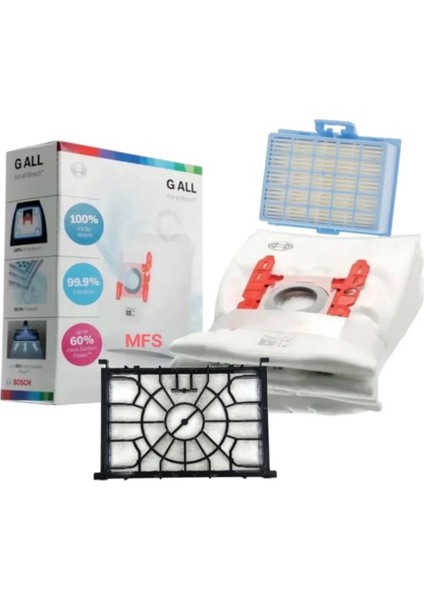 Siemens Uyumlu Iq 300 Kutulu Torba ve Hepa Filtre Seti VSC3A210 / VSC3A330A / VBBSGL40S