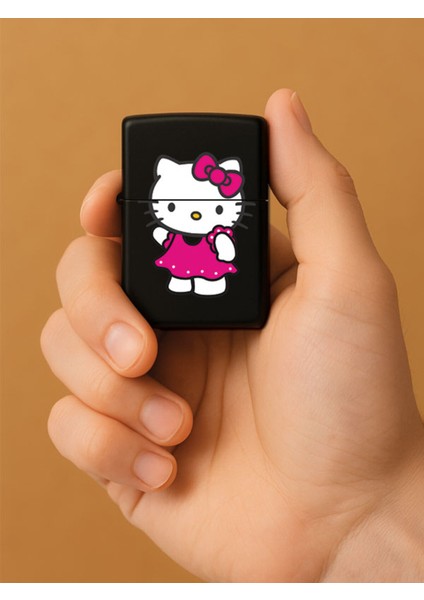 Özel Tasarım Şık ve Dayanıklı Uv Desenli Baskılı Benzinli Metal Çakmak Kitty