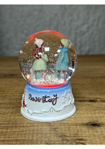 Kış Temalı Küçük Boy Işıklı Kar Küresi Dekoratif Hediyelik Eşya modelleri