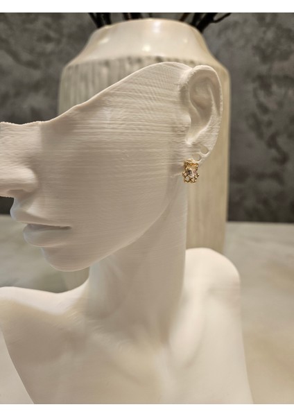 Altın Rengi Taşlı Ayıcık Küpe-Kc Altın Kaplama indirimleri