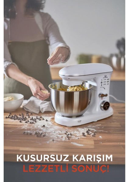 TMK-1400DT Beyaz Stand Mikser , Hamur Yoğurma Makinesi , Mutfak Şefi 1400W fiyatları