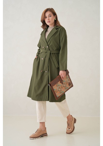 Su Geçirmez Kruvaze Yaka Sık Dokuma Kadın Trençkot fiyatları