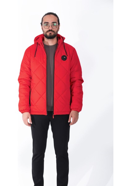 Su ve Rüzgar Geçirmez Jel Elyaflı Kapitone Cepli Spor Mont