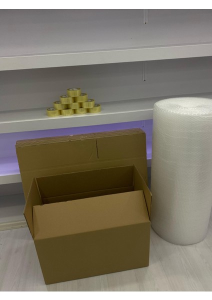 Taşınma Seti 70X40X40CM 5 Li Çift Oluklu Karton 1.adet Koli Bandı ve 5mt Patpat Hediyemizdir.