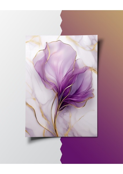 Çerçevesiz Poster 2 Adet Mor Çiçek Desen Temalı Dijital Baskılı Çerçeve, Tablo Için Poster fiyatları