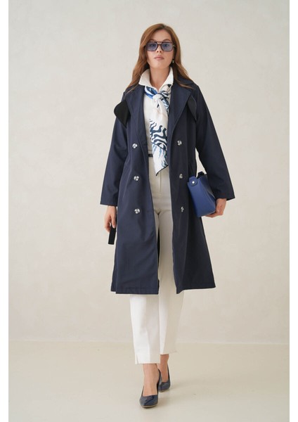 Su Geçirmez Kruvaze Yaka Sık Dokuma Kadın Trençkot fiyatları