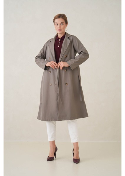 Su Geçirmez Kruvaze Yaka Sık Dokuma Kadın Trençkot fiyatları