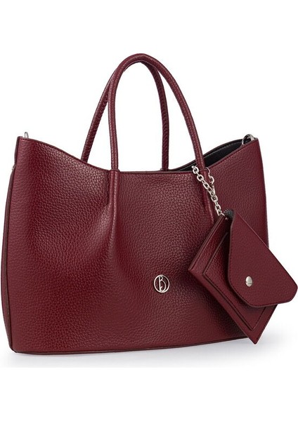 Logo Detaylı Bordo Kadın El Çantası Riv 147-R fiyatları