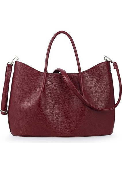 Logo Detaylı Bordo Kadın El Çantası Riv 147-R modelleri
