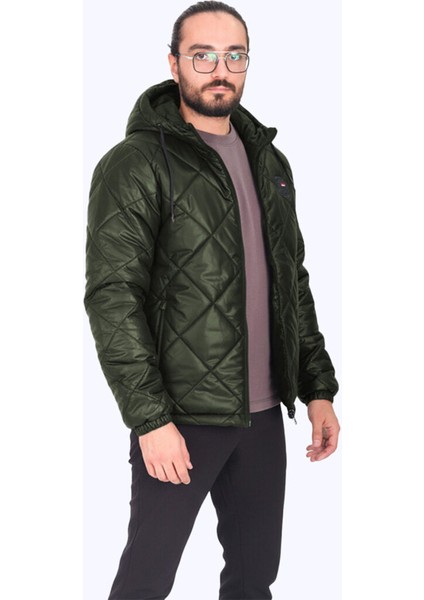 Su ve Rüzgar Geçirmez Jel Elyaflı Kapitone Cepli Spor Mont