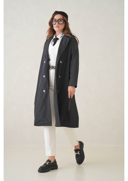 Su Geçirmez Kruvaze Yaka Sık Dokuma Kadın Trençkot fiyatları