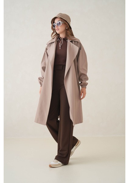 Su Geçirmez Kruvaze Yaka Sık Dokuma Kadın Trençkot fiyatları