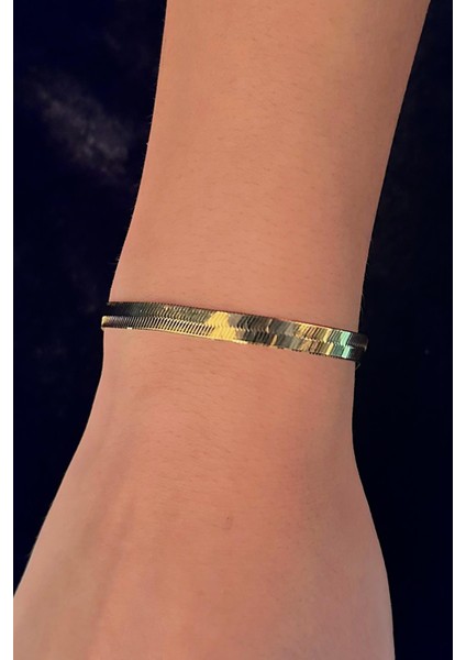 14 Ayar Altın Italyan Ezme Bileklik 5.60 mm