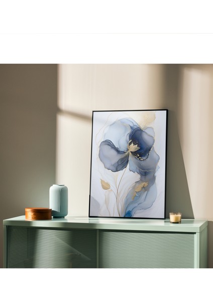 Çerçevesiz Poster 2 Adet Çiçek Desen Temalı Dijital Baskılı Çerçeve, Tablo Için Poster