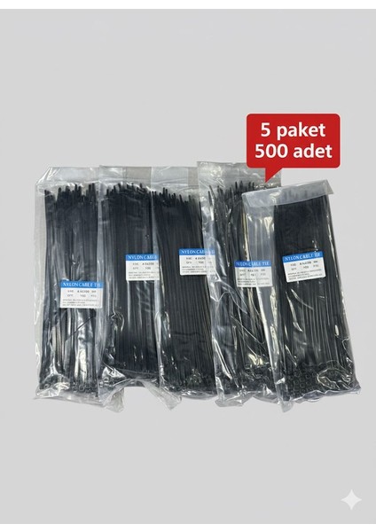 4,8X250 Kablo Bağı Cırt Keleplçe Siyah