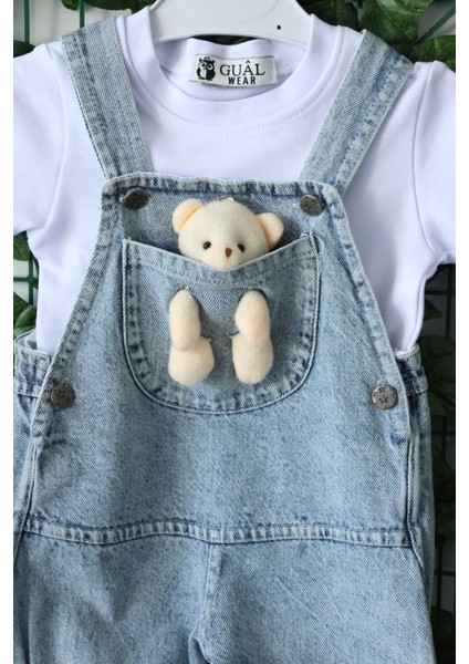 Oyuncak Ayılı Kot Salopet