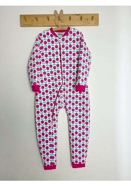 Fuşya Elmalı Pamuklu Bacaklı 8/10/12 Yaş Büyük Beden 2.5 Tog Kışlık Kalın Kızçocuk Uyku Tulumu