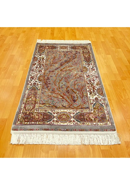Hayat Ağacı Desenli 90 X150 cm Ipek Halı Gri fiyatları