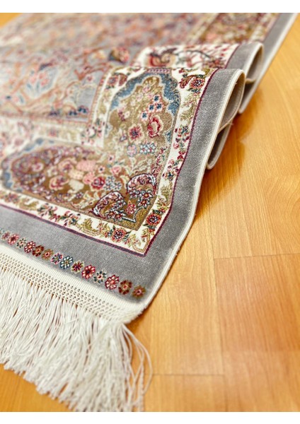 Hayat Ağacı Desenli 90 X150 cm Ipek Halı Gri fırsatları