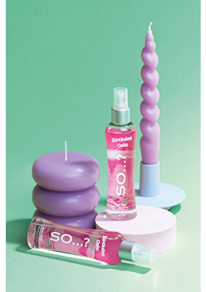 So...? Birthday Cake Vücut Spreyi Meyvemsi Koku 100 ml Vegan ve Geri Dönüştürülebilir Ambalaj
