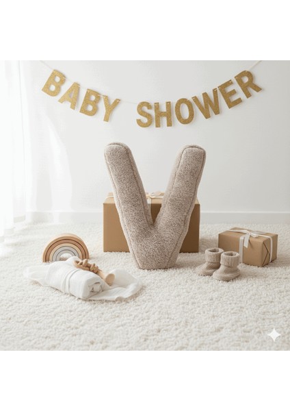 Litera, V Harfi, Yastık, Kırlent, Elyaf Dolgulu, Welsoft Kumaş, 40 cm fiyatları