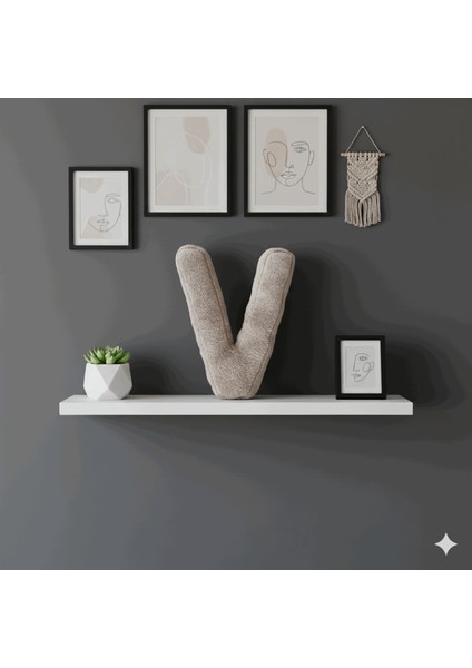 Litera, V Harfi, Yastık, Kırlent, Elyaf Dolgulu, Welsoft Kumaş, 40 cm indirimleri