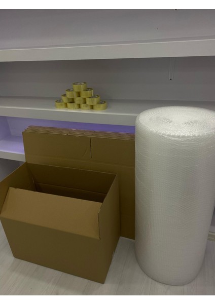 Kutu Taşınma Seti 70X40X40CM 10 Lu Çift Oluklu Karton 1.adet Koli Bandı ve 5mt Patpat Hediyemizdir.
