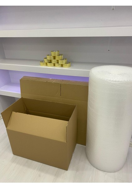 Kutu Taşınma Seti 70X40X40CM 10 Lu Çift Oluklu Karton 1.adet Koli Bandı ve 5mt Patpat Hediyemizdir.