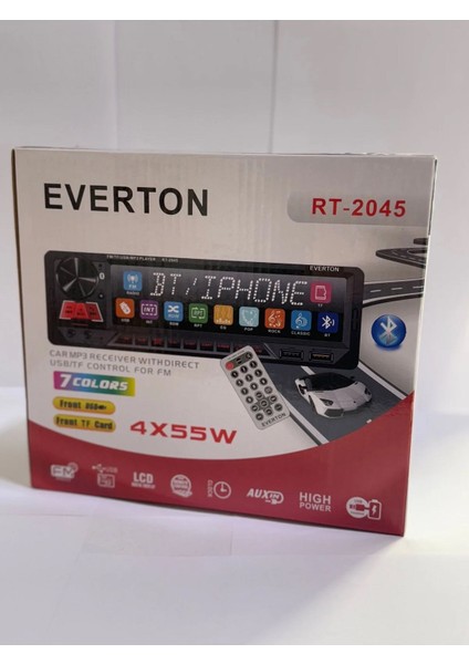 RT-2045 Bluetoothlu 7 Renk 4X55W LCD Ekran Oto Teyp - Usb/tf/aux/fm fiyatları
