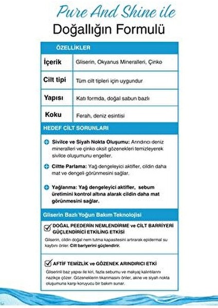 Siyah Nokta Karşıtı Okyanus Sabunu Bitki Bazlı Formül 1 Adet Tüm Ciltler İçin