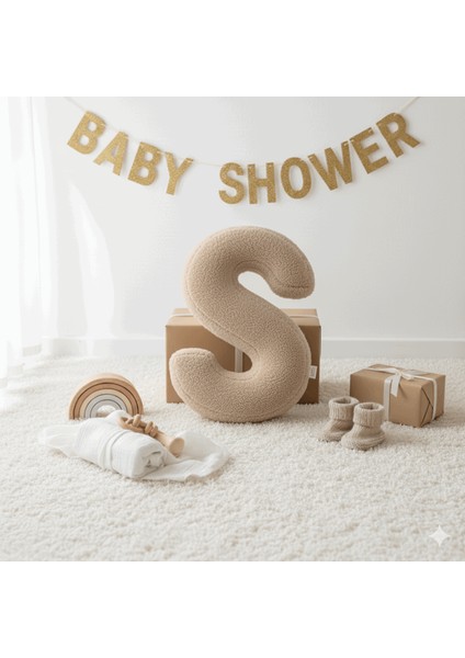 Litera, S Harfi, Yastık, Kırlent, Elyaf Dolgulu, Welsoft Kumaş, 40 cm fiyatları