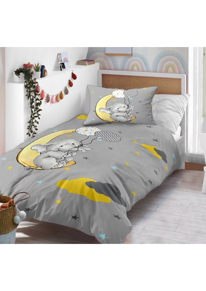 Sevimli Balon Tutan Fil Desenli Tek Kişilik Bebek Çocuk Nevresim Takımı fiyatları