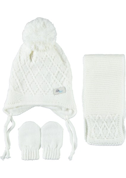 Erkek Bebek Bere Bandana Eldiven 3’lü Takım