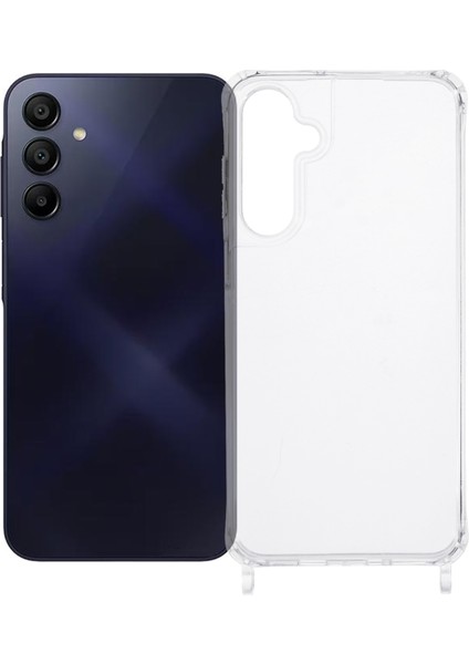 Samsung Galaxy A55 5g Pc+Tpu 1,5 mm Şeffaf Telefon Kılıfı ve Kordon Delikleri (Yurt Dışından)