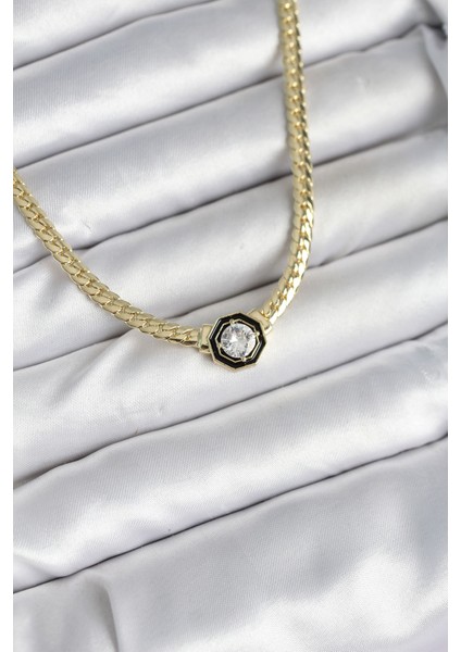 Pirinç Gold Renk Zirkon Taşlı Kadın Kolye fiyatları