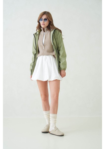 Içi Astarlı Su Geçirmez Kapüşonlu Fermuarlı Sık Dokuma Kadın Trençkot fiyatları