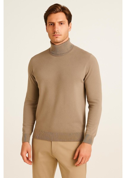 Erkek Vizon Yarım Balıkçı Yaka Triko Kazak 1003 fırsatları