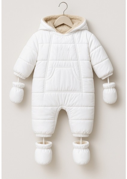 Dekubaby Özel Tasarım Kapüşonlu Tak-Çıkar Patik ve Eldivenli Bebek-Çocuk Kozmonot-Astronot Tulum Mont fırsatları