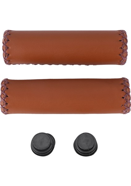 2x Deri Bisiklet Tutma Yerleri Gidon Tutma Yerleri Kapağı Kahverengi (Yurt Dışından)