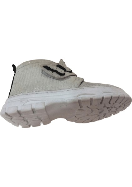 1001 Ridente Gümüş Simli Parlak Patik Kız Çocuk Bot % 100 Deri Kalın Tek Cırtlı indirimleri